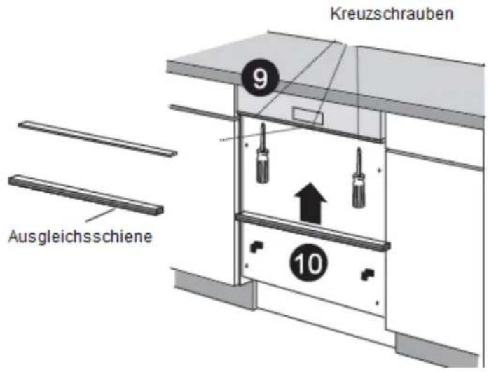 Kreuzschrauben 9 Ausgleichsschiene 10