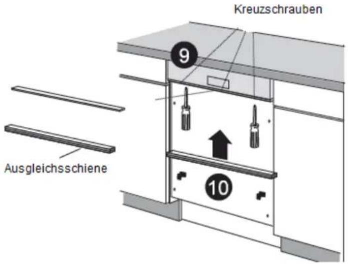 Kreuzschrauben 9 Ausgleichsschiene 10