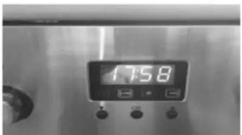Exquisit EHE185-1 - Beispiel Eingabe um 17.58Uhr, Bratdauer 1h, - 1