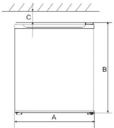 Exquisit KB45-1.1 A - Gerätemaße in mm - 1
