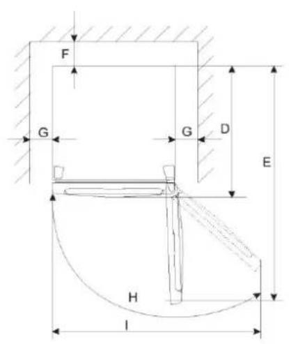 Exquisit KB01G - Gerätemaße in mm und Grad - 2