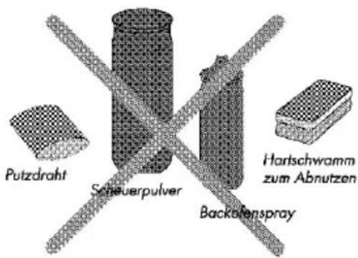 Putzdraht Schauerpulver Backofenspray Hartschwamm zum Abnutzen