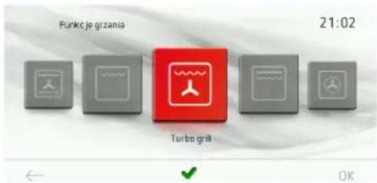 Funkc je grzania 21:02 Turbo grill