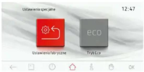 AMICA EBS 1020 TIP - Hauptmenü \ Einstellungen \ Sondereinstellungen - 1