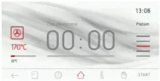 13:08 170°C 00:00 Poziom START