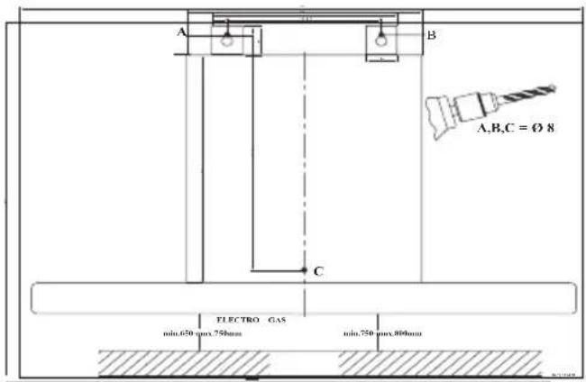 AMICA KH 17180 E - Bohren von Löchern für die Wandhalterungen - 1