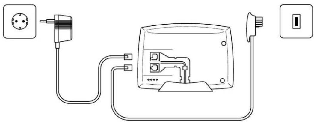 OLYMPIA 6501 - Basisstation und Netzteil anschließen - 2