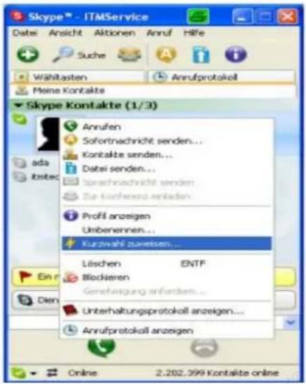 Hagenuk VoIPtel 10 - Anruf eines Skype- Benutzers per Kurzwahl - 1
