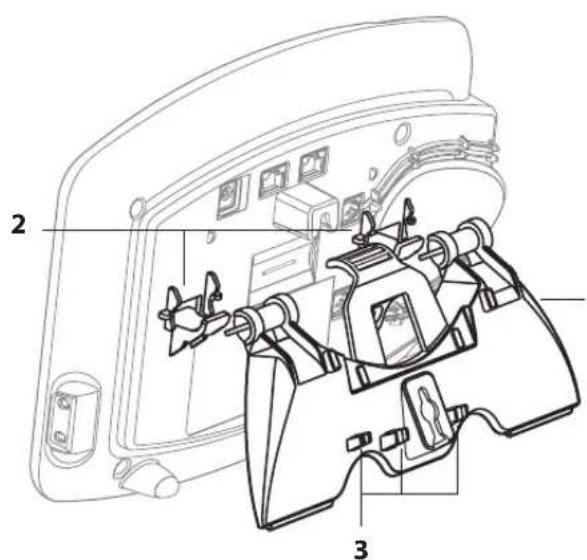 Technical diagram of a device interior with labeled components, showing internal components and numbered parts.