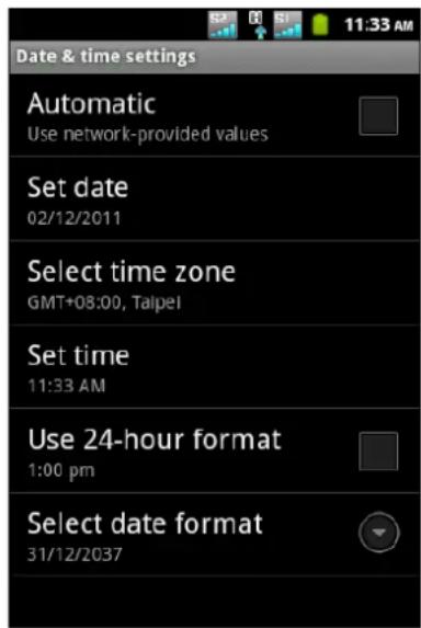 VIEWSONIC V350 - Datum und Zeit - 1