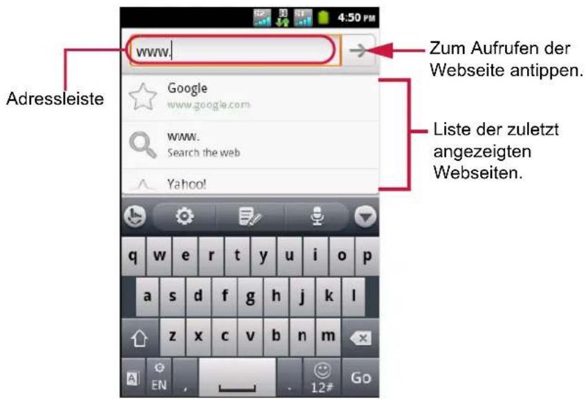 VIEWSONIC V350 - Eine Webseite durchsuchen - 1