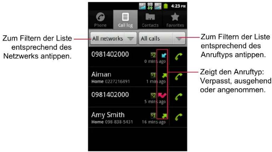 VIEWSONIC V350 - Call Log (Anrufprotokoll) - 1