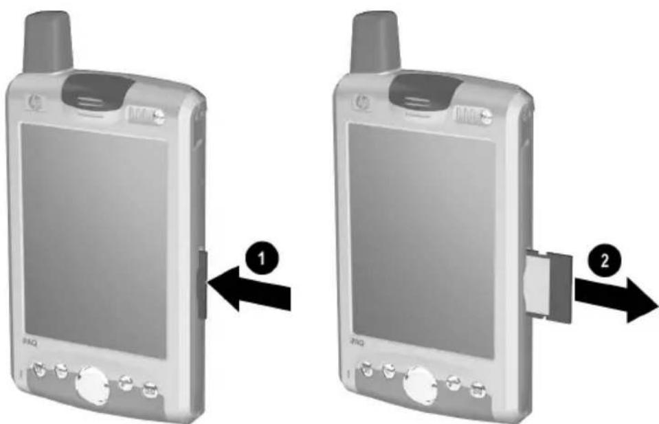 Diagram showing two devices labeled 'IRQ' with directional arrows indicating movement or change, likely illustrating a device's internal components or interface.