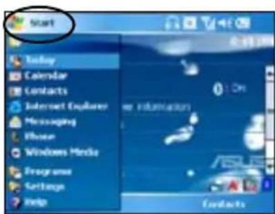 Start Today Calendar Contacts Internet Explorer Messaging Phone Windows Media Programs Settings Help 0 On we information Products