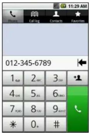 ACER BeTouch E400 - Dialing an international number - 1