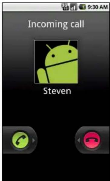 ACER BeTouch E400 - Answering or declining a call - 1