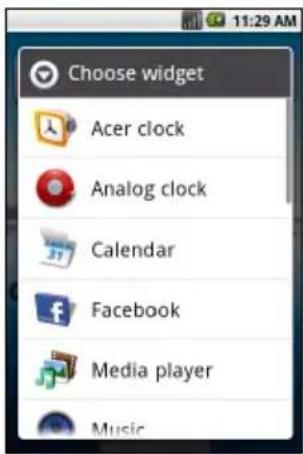 ACER BeTouch E400 - Widgets - 2