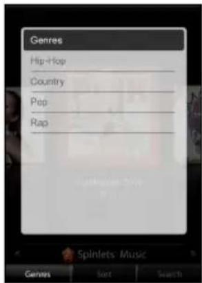 ACER BeTouch E400 - Browsing genres - 1