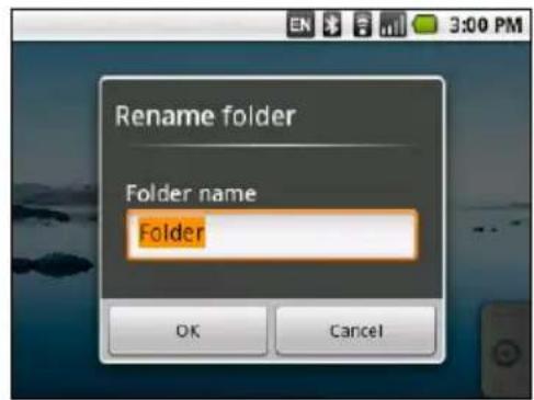 ACER BeTouch E130 - Adding or removing shortcuts or widgets - 3