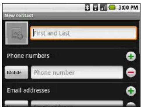 ACER BeTouch E130 - Adding a contact - 1