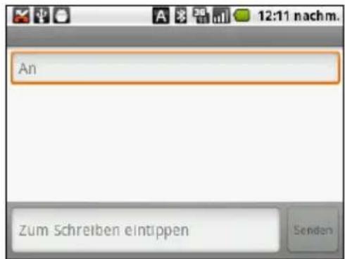 An Zum Schreiben eintippen Senden