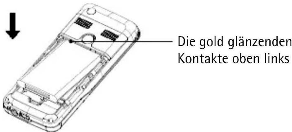 Die gold glänzenden Kontakte oben links