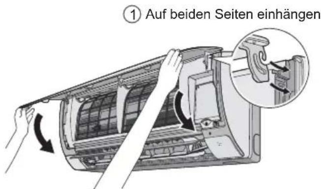 ① Auf beiden Seiten einhängen