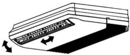 Diagramm einer mechanischen Komponente mit Richtungspfeilen, die Bewegung oder Kraft anzeigen (kein Text oder Symbole)