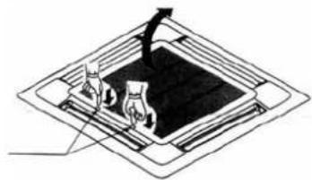 Diagram of a mechanical assembly with two components and a central component (no text or symbols)