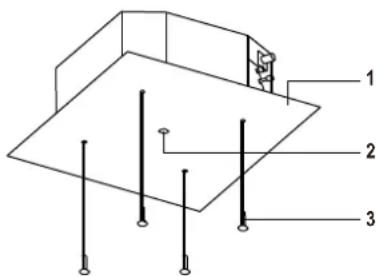 MIDEA MMCAD-SERIE - 2) Papierschablone für die Montage befestigen. (nur bei neuen Decken) - 1