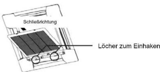 Schließrichtung Löcher zum Einhaken