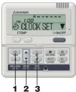 A. Temperature PM 1:00 CLOCK SET ITEMP ON/OFF 1 2 3