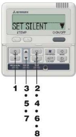 SET SILENT ITEMP ON/OFF OFF ON/OFF OFF ON/OFF 1 3 2 5 4 7 6 8