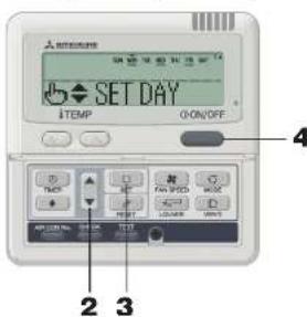 SET DAY TEMP 0-ON/OFF 4 2 3