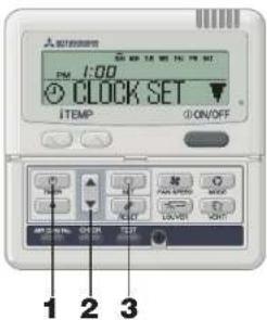 A. 指标控制面板 1:00 CLOCK SET ITEMP ON/OFF 1 2 3