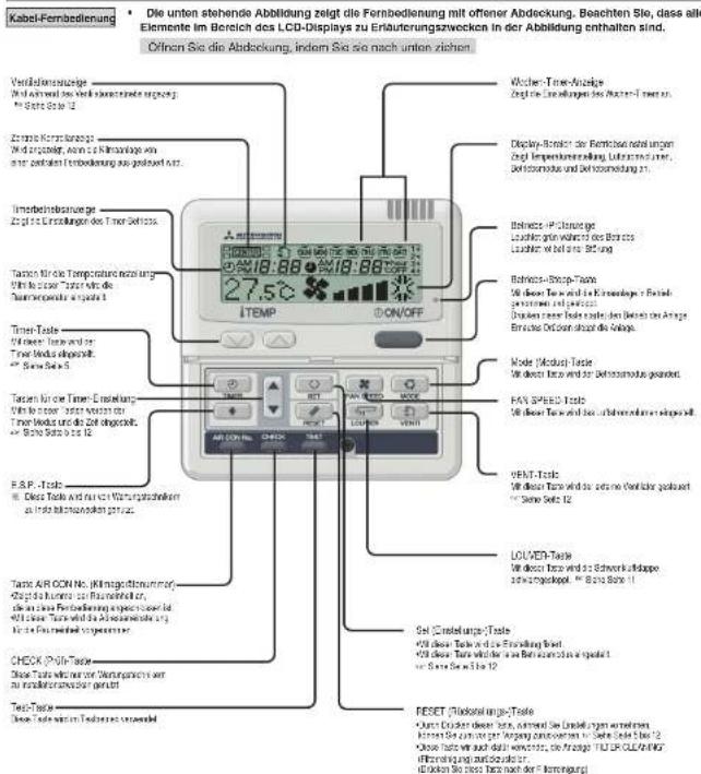 Kabel-Fernbedingung Die unten stehende Abbildung zeigt die Fernbedierung mit offener Abdeckung. Beachten Sie, dass alle Elemente im Bereich des LCD-Displays zu Erläuterungswecken in der Abbildung enthalten sind. Öfnen Sie die Abdeckung, indem Sie sie nach unten ziehen Veräußerplanzeige Weld erheft wird das durch klimmenswerte ergang. * Soit Seis 12 Zertimte Kosten beizuges Weld ergelehlt, auch 2 Kilmsanlage von dav der spektronem Embdeckung aus gedewert nur. Timeberücksnahme ge Zeit je Erzschlagungen des Timer Behrens. Timer-Toile * Will faster Tare und der Timer Media aufgesamt. * Seine Seis 5 Timer-Toile * Will faster Tare und der Timer Media aufgesamt. * Seine Seis 5 Taste für die Temperature netzeltung With je faster Tare und der Timer Media aufgesamt. * Seine Seis 5 Taste für die Timer-Einstellung With je faster Tare und der Timer Media aufgesamt. * Seine Seis 5 F.B.P.-Teile * Diei: Clock Teile und der zur Warturzuschleben zu Indre bilirkschleben genutz. Taste AIR CON No. (Klaugeblumenor) Digit je Kremter bei Raumshafen und die sich Steuflösung anzen, oder wie ist will faster Tare und der zur Warturzuschleben genutz. Diei: Facruehler beizuges. CHECK (P08-Taile) Seine: Tats wirkern von Wertmagniken wir zu installierenwerten genutz! Test-Teile Seine: Tate wirkern in Testesene unverbindet Wieder-Time-Anzeige Zugt für Leistungen bis Wasser-T Alter es. Display-Bestrie der Bemflose netzahlen Zugt Impenkennrückung, Lieferme und, der Bettoombar und Bettoomendring in. Betrasse IP-Centerage Leistungen zum den Bettoes Leistungen bei den Bettoes Betrasse IP-Senterage 50 dieser Tare und der Klimmenswerte Bettoles genutzt werden und gewinnen. Driaten einer Tare beizule den Bettoes des Anträge Ertrasse DeGlen über die Anträge. Mode (Modus)-Teile Will faster Tare und der Bettoombar gesetzt. FAV SPESID-Toile Will faster Tare und der Bettoombar gesetzt. VEAT-Toile Will faster Tare und der Klimmenswerte Beizulemt. Seine Seis 12 LOUVER-Toile Will faster Tare und der Bettoombar gesetzt. Seine Seis 12 Set (Credelungs)-Teile Will faster Tare und die Bemflose beizulemt. Will faster Tare und die Klimmenswerte Beizulemt. Seine Seis 12 RESET (Machalung)-Teile • Durch Einkler drierer, umwand Sie Erstandungen vorliehen. Kremter Sie zu unter der Verbindung von dem Seite Seis 12 Seine Teile wir auch durch bewerteten, die Anträge (Lfd) von OLOVERING differnung aus dem Seite se: (II) Dritten Sie das Tare nach der Bemföhung)