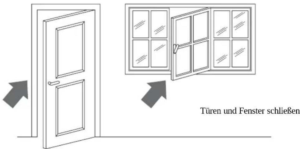 Türen und Fenster schließen