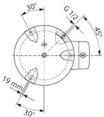 30° G 1/2 45° 19 mm 30°