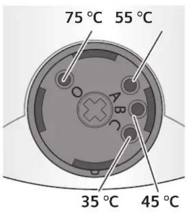 75 °C 55 °C 35 °C 45 °C