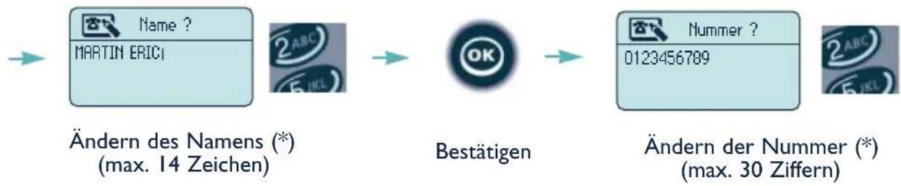 ALCATEL Mobile Reflexes - - Ändern oder Löschen eines Eintrags in Ihrem persönlichen Verzeichnis - 2