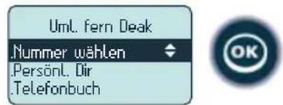 Uml. fern Deak .Nummer wählen .Personl. Dir .Telefonbuch