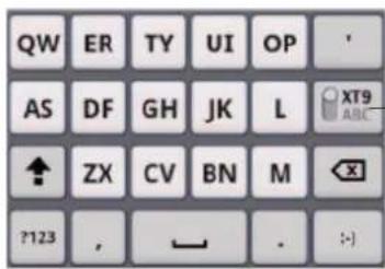 QW ER TY UI OP AS DF GH JK L XT9 ABC ZX CV BN M ?123 , — . :)
