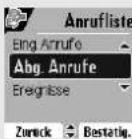SAGEM D85C - Rufliste für eingegangene oder abgegangene Anrufe abrufen - 1