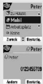 Peter zu Hause Mohil Arbeitsplatz Keine Zurück Bestätig. Peter 0123456709 Andern Bestätig.