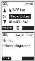 SAGEM D70V - Einen Eintrag hinzufügen - 1