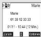 SAGEM D70V - Rufliste für eingegangene oder abgegangene Anrufe konsultieren - 3