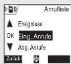 SAGEM D70V - Rufliste für eingegangene oder abgegangene Anrufe konsultieren - 1