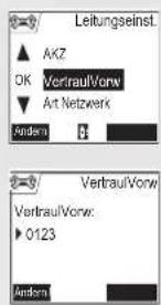 Leitungseinst. AKZ OK VertraulVorw Art Netzwerk Andem 0 VertraulVorw VertraulVorw: 0123 Andem