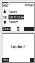 SAGEM D70V - Alle persönlichen Ansagen löschen - 2