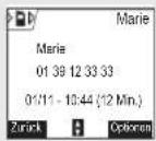 SAGEM D70C - Eine in der Rufliste erscheinende Nummer anrufen - 1